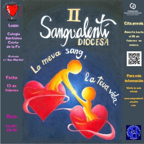 Reserva tu cita previa ya con el código QR. SangValentí en el Santísimo el 13 de febrero.
josócdelsantíssim
somosdiocesanos
sangvalentídiocesàcolegiosdiocesanos